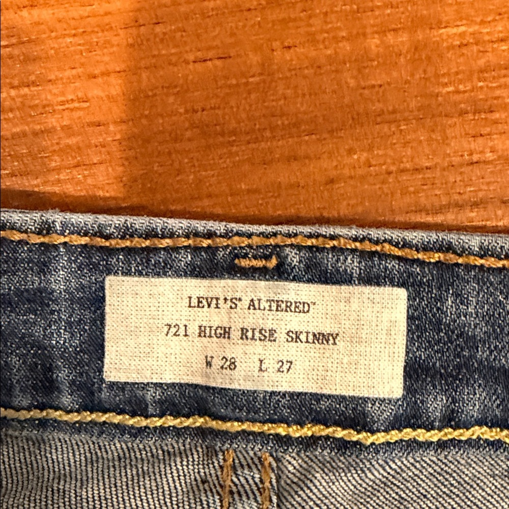 Levi’s 721 Altered High Rise Skinny Jeans Distressed Ankle Zip W28 L27 - Picture 6 of 9